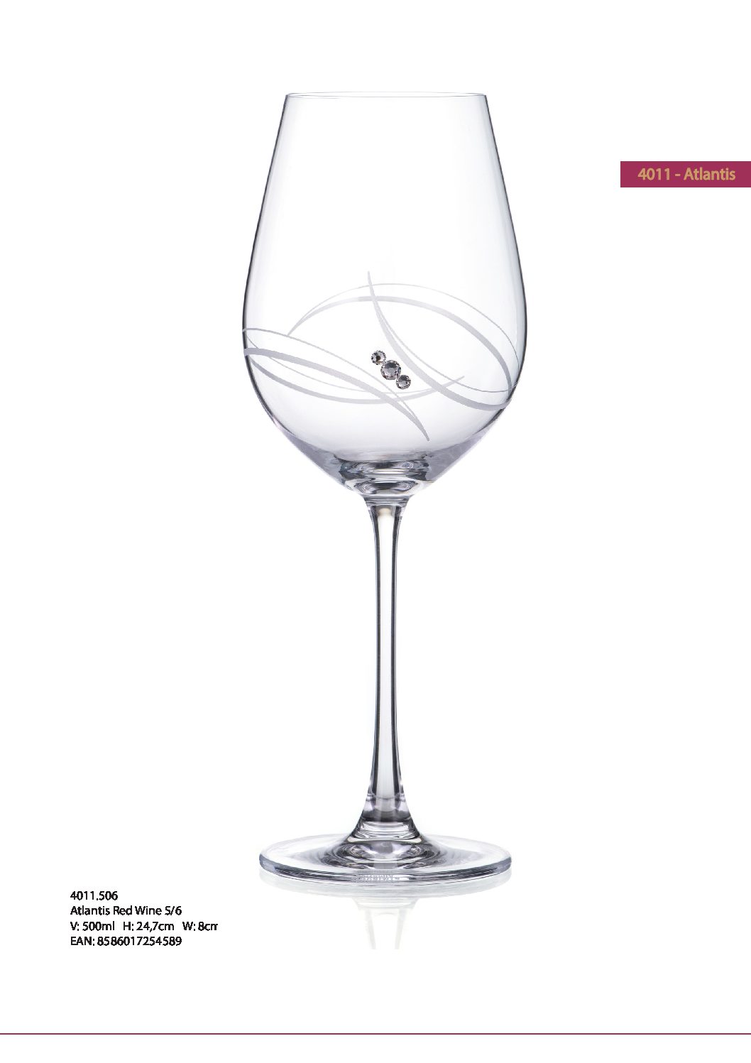 ATLANTIS POHÁRE NA ČERVENÉ VÍNO 500 ml - 6 kusov