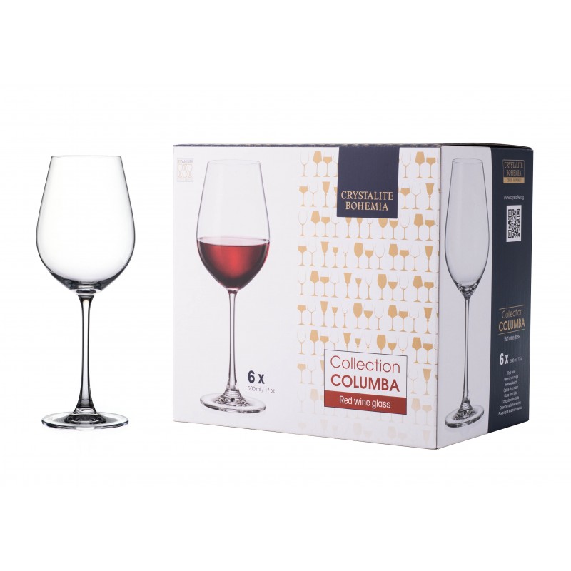 COLUMBA KRIŠTÁĽOVÉ POHÁRE NA ČERVENÉ VÍNO 500 ml - 6 kusov